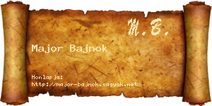 Major Bajnok névjegykártya